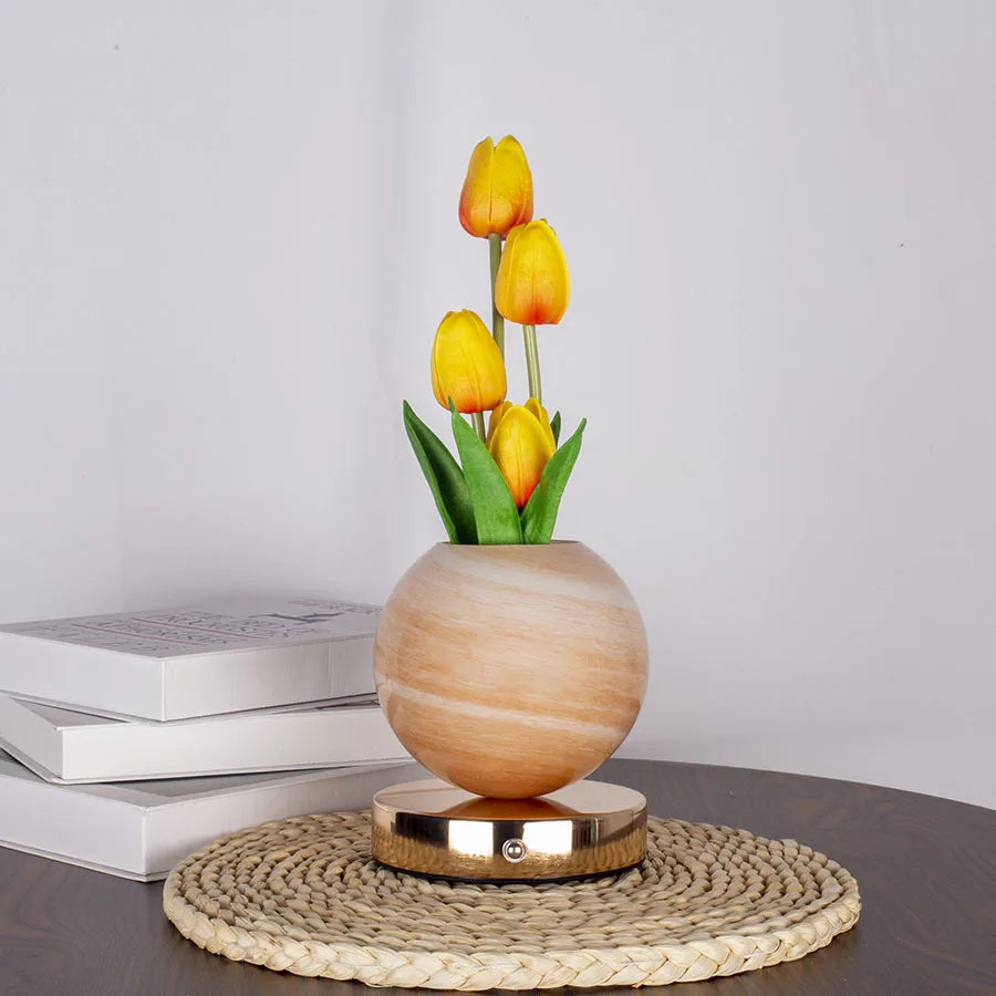 Tulip LED Night Light USB Rechargeable Desk Decor Lamp Table Lamp Bedroom Bedside Room New Year'S Christmas Decorations
